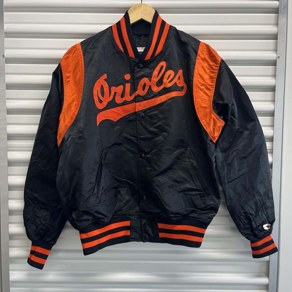 Vtg Vintage 1980s 80s Baltimore Orioles MLB Starter Satin Jacket XL Super Clean